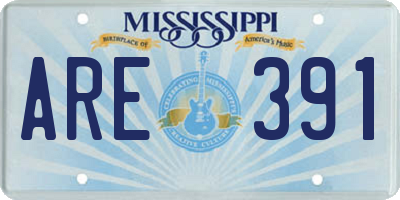 MS license plate ARE391