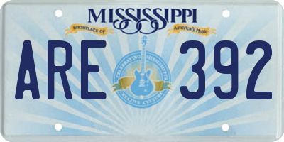 MS license plate ARE392