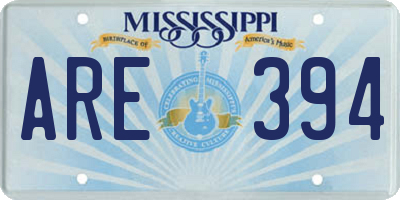 MS license plate ARE394