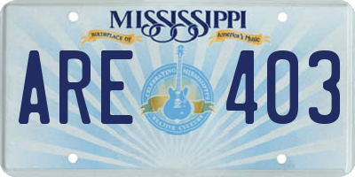 MS license plate ARE403