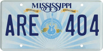 MS license plate ARE404