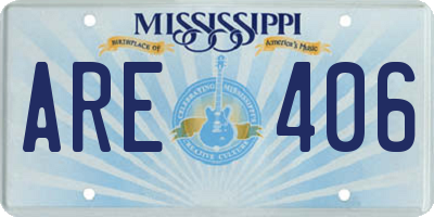 MS license plate ARE406