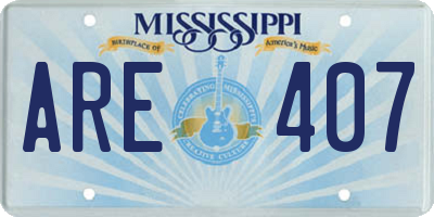MS license plate ARE407