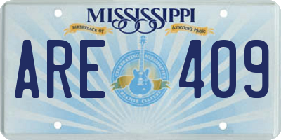 MS license plate ARE409