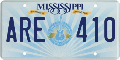 MS license plate ARE410