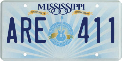 MS license plate ARE411