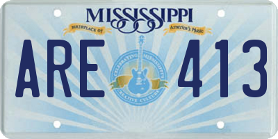 MS license plate ARE413