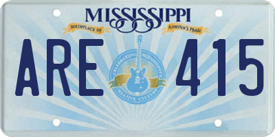 MS license plate ARE415