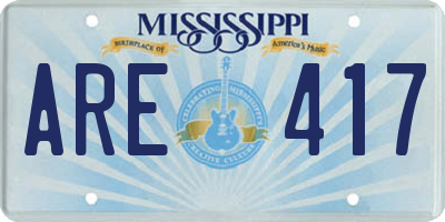 MS license plate ARE417