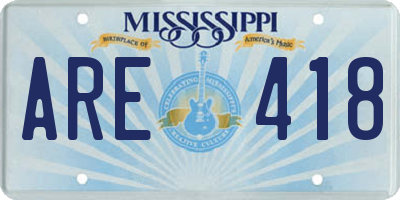 MS license plate ARE418
