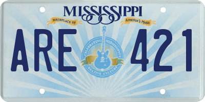 MS license plate ARE421