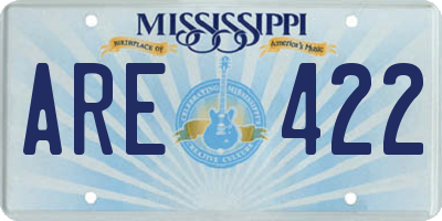 MS license plate ARE422