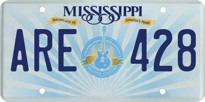 MS license plate ARE428
