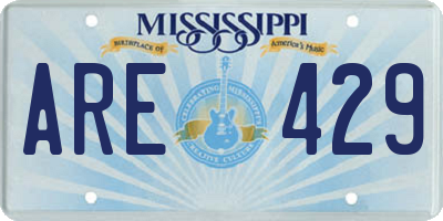 MS license plate ARE429