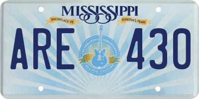 MS license plate ARE430