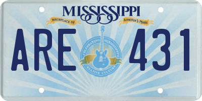 MS license plate ARE431
