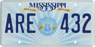 MS license plate ARE432