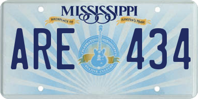 MS license plate ARE434