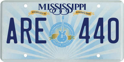 MS license plate ARE440