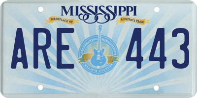 MS license plate ARE443