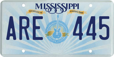 MS license plate ARE445