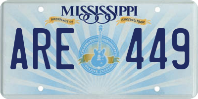 MS license plate ARE449