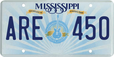 MS license plate ARE450