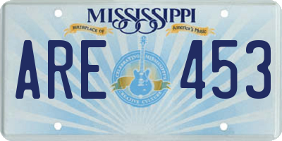MS license plate ARE453