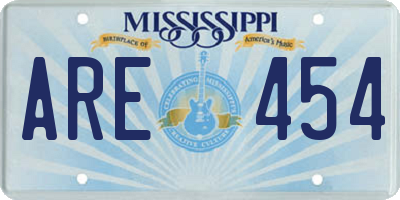 MS license plate ARE454