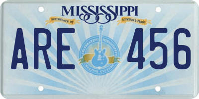 MS license plate ARE456