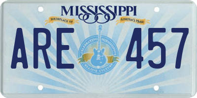 MS license plate ARE457