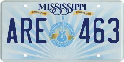 MS license plate ARE463