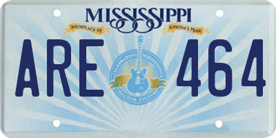 MS license plate ARE464