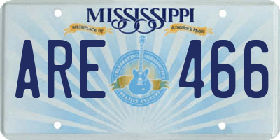 MS license plate ARE466