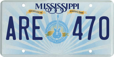 MS license plate ARE470