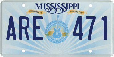 MS license plate ARE471
