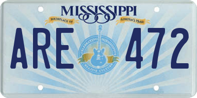 MS license plate ARE472