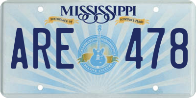 MS license plate ARE478