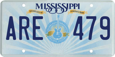 MS license plate ARE479