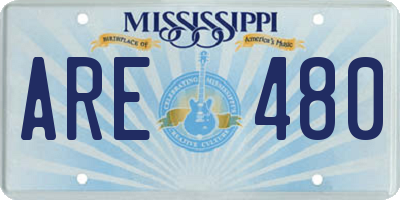 MS license plate ARE480