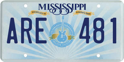MS license plate ARE481