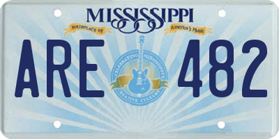 MS license plate ARE482