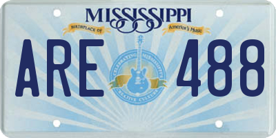 MS license plate ARE488
