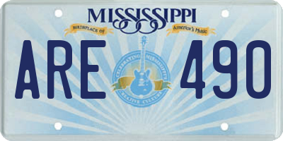 MS license plate ARE490