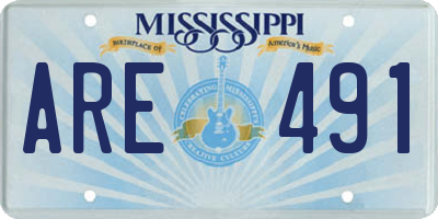 MS license plate ARE491