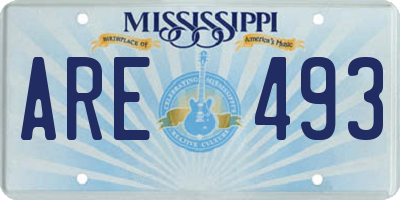 MS license plate ARE493