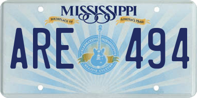 MS license plate ARE494