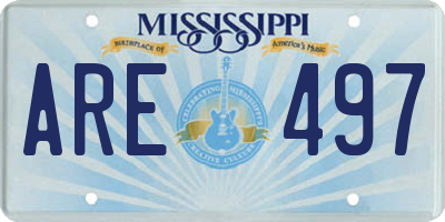 MS license plate ARE497