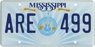 MS license plate ARE499