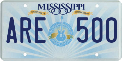 MS license plate ARE500